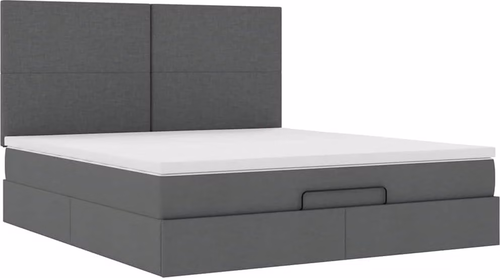 Struttura Letto Pouf con Materasso 160x200 cm in Tessuto