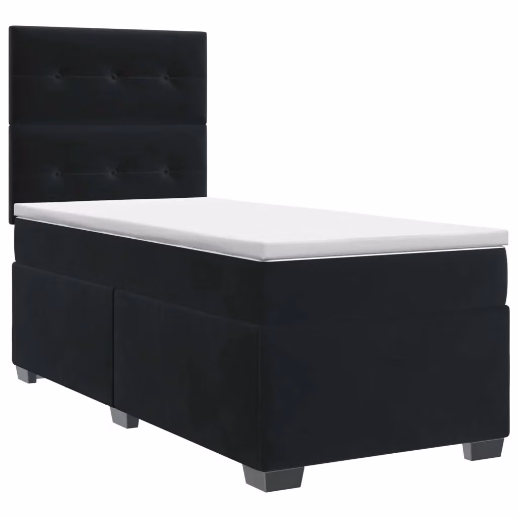 Letto box spring con materasso vidaXL in velluto nero con base a sollevamento L/P: 80 x 200 cm – 2