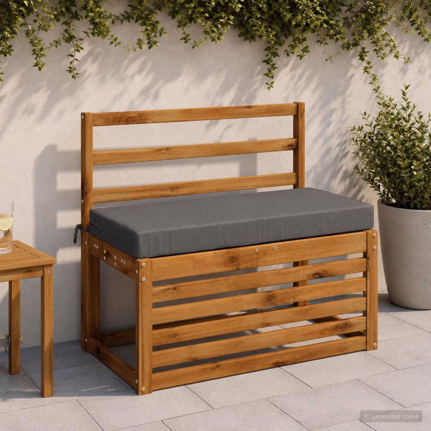 Set di 2 cuscini per panchina vidaXL SOEST grigi in poliestere con rivestimento rimovibile e resistente ai raggi UV