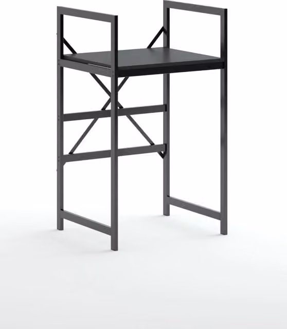 Mobile lavatrice Junior HANAH HOME in metallo nero opaco con ripiani interni, L: 70 cm, P: 60 cm, H: 116 cm