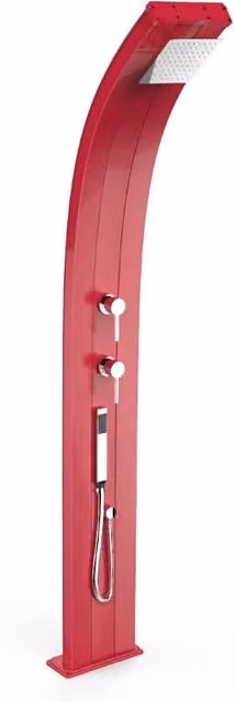 Doccia Tradizionale in Alluminio Dada Arkema Design con Miscelatore e Doccetta Mobile Colore Rosso Cv-D345/3027
