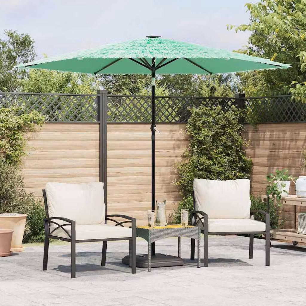 Ombrellone da giardino vidaXL in poliestere verde con palo centrale in acciaio L/P/H: 268 x 268 x 226 cm