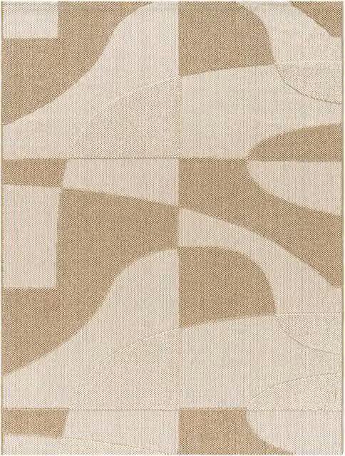 Tappeto Bali beige per interni ed esterni con design geometrico boho, L: 120 cm x P: 160 cm