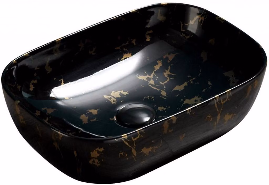 Lavabo MEXEN RITA in marmo nero/oro 45 cm