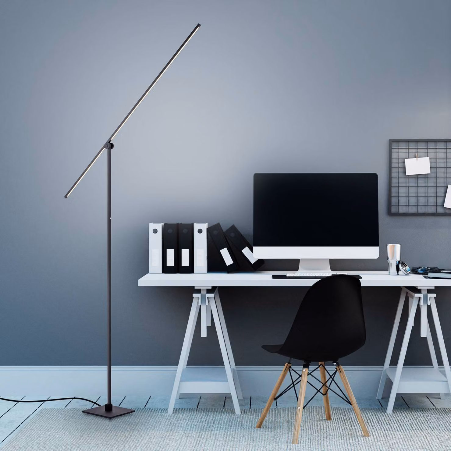 PURE Lampada da terra a LED Grafo, dimmerabile, Nero, Soggiorno / Sala da pranzo, Metallo, Moderno, Lampada LED da terra