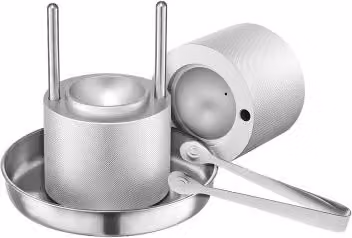 VEVOR Pressa per Cubetti di Ghiaccio Rotondi in Alluminio Aeronautico Silver con Vassoio Antigoccia e Base Antiscivolo