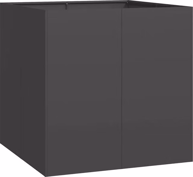 Fioriera a cassetta in acciaio nera per orto e giardino, L/P/H: 80 x 80 x 80 cm – 1