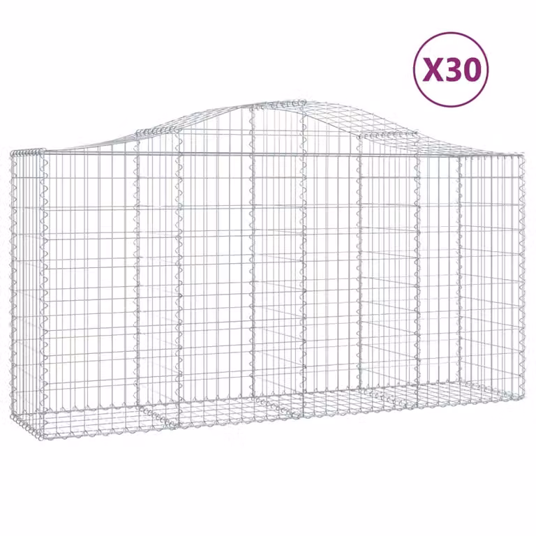 Cesti Gabbioni ad Arco 30 pz 200x50x100/120 cm Ferro Zincato