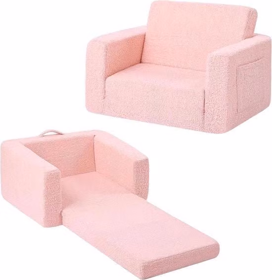 Sedile per bambini 2-in-1 convertibile con cuscini laterali e copertura rimovibile - Bancarella per bambini pieghevole Sedile per bambini