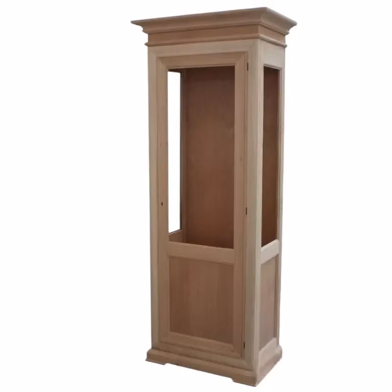 Vetrina classica con porta in vetro Mobili 2G in legno grezzo L: 86 cm, P: 51 cm, H: 215 cm – 4