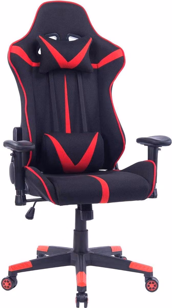 Sedia da gioco - Rosso/nero - Ergonomica - Regolabile - Con braccioli