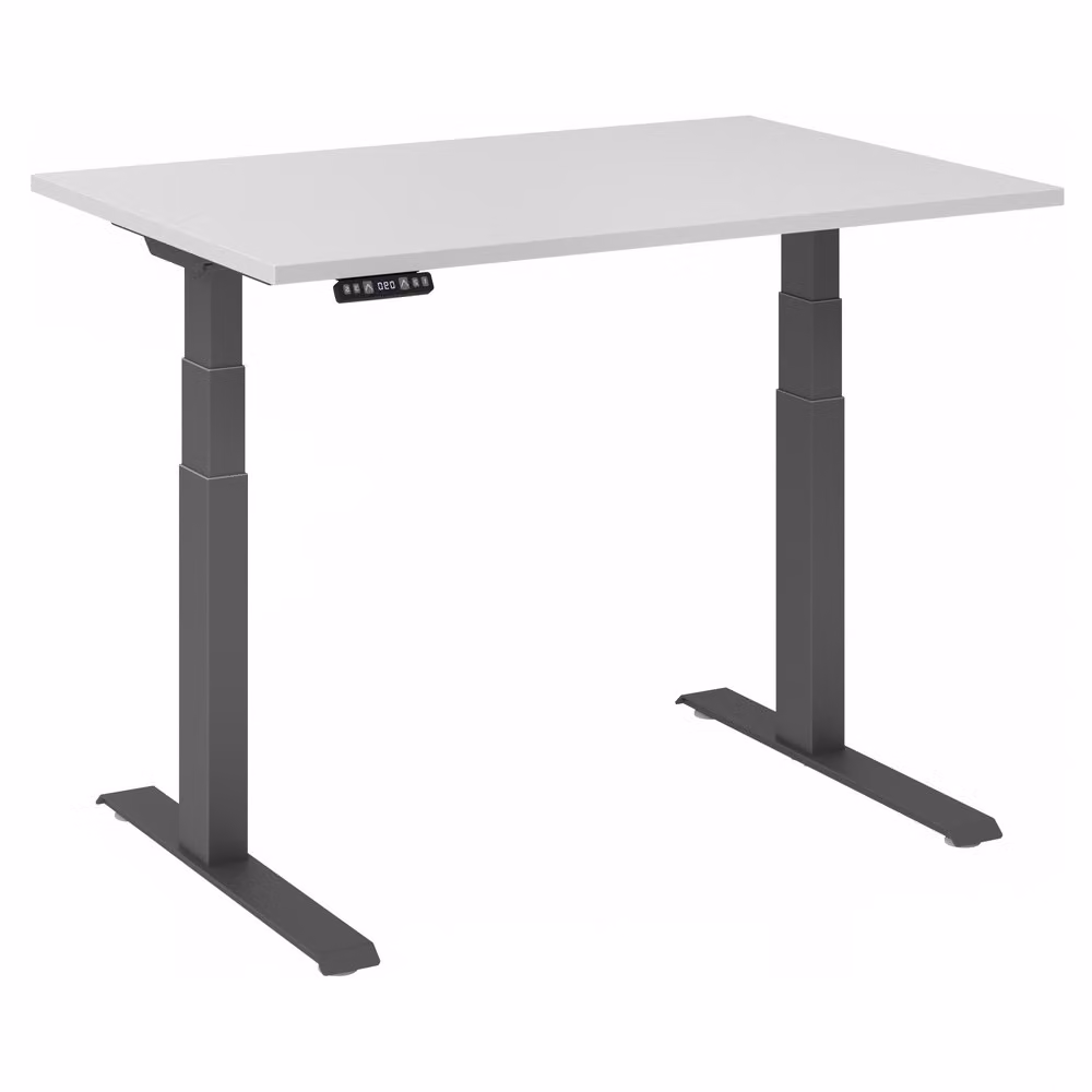 Scrivania regolabile in altezza XDKB | 2 motori | 120 - 180 cm | elettrica, dimensioni piano:120 x 80 cm, colore piano:grigio, colore struttura:grafite