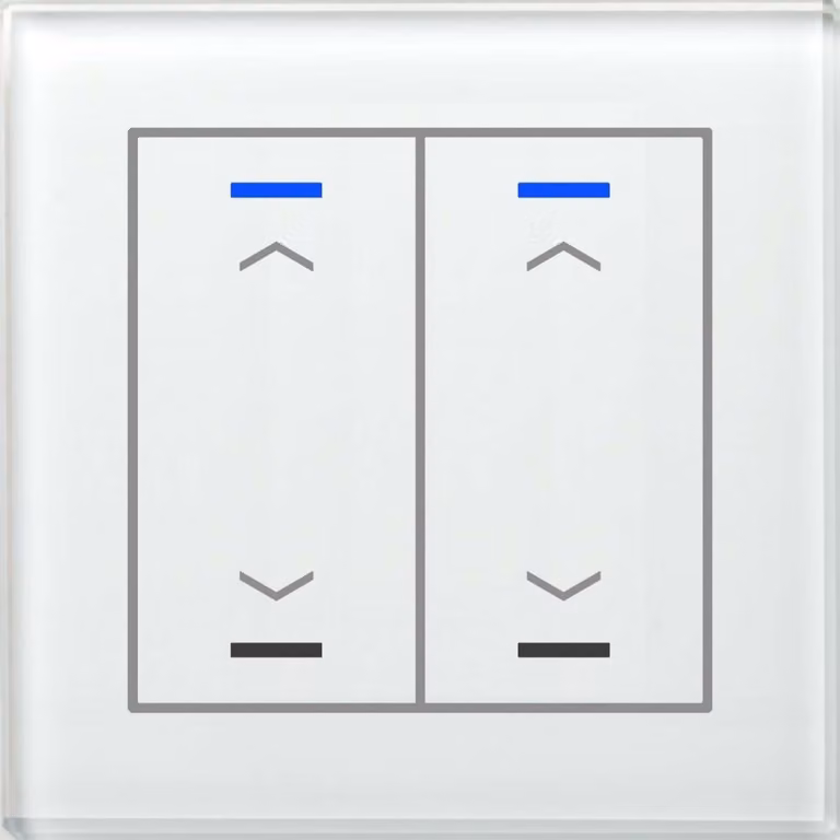 MDT BE-GTL20W.A1 Veneziana in vetro a pulsante II Light 2-gang RGB-W Bianco (BE-GTL20W.A1)