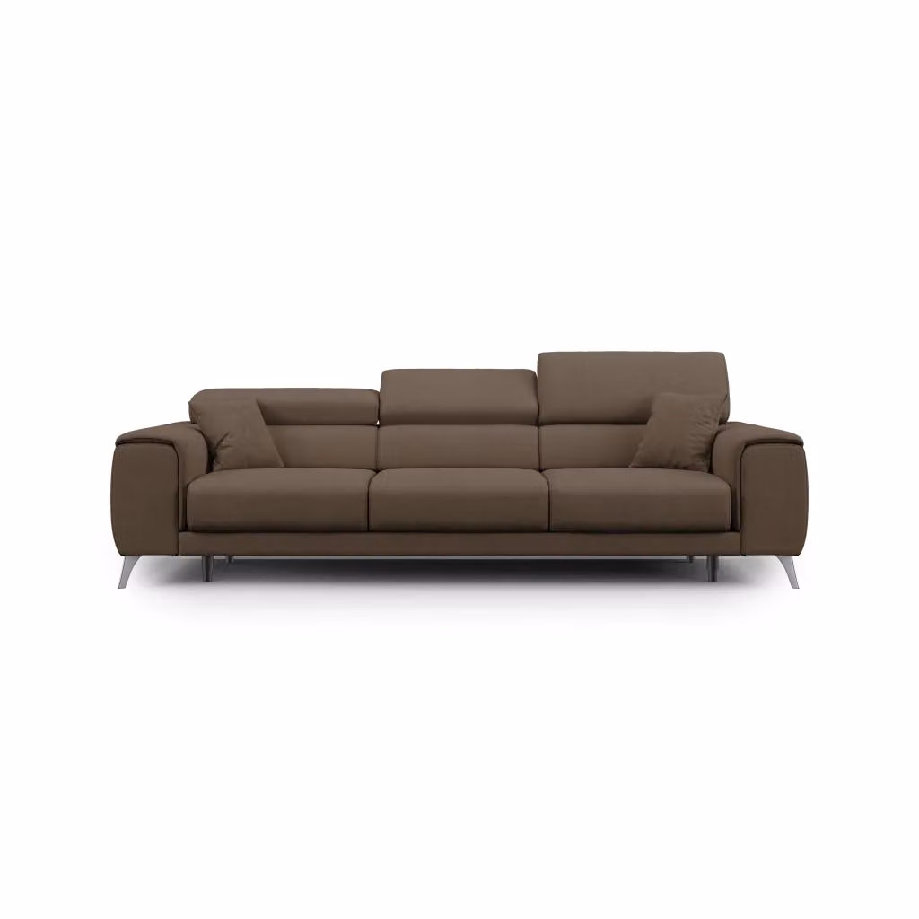 Divano Fusion Divani.Store con 3 sedute allungabili in tessuto smacchiabile marrone L: 260 cm – 2