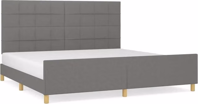 Letto matrimoniale | Letto per adulti | Giroletto senza Materasso Grigio Scuro 200x200 cm Tessuto