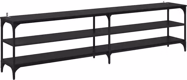 Mobile porta TV rustico in legno e metallo nero HELLOSHOP26 L: 200 cm, P: 50 cm, H: 30 cm – 1