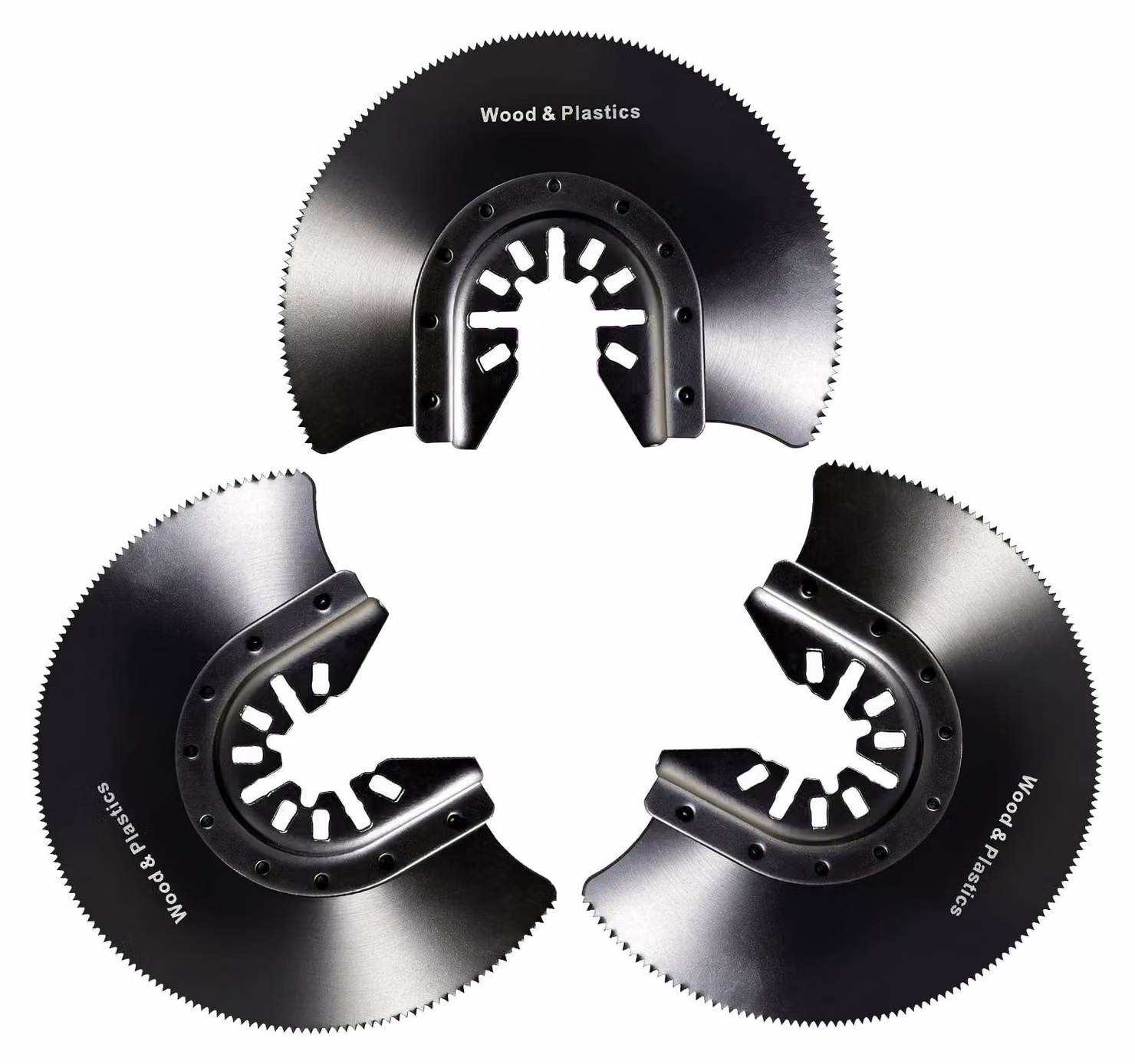Set di 3 lame multifunzione, lame da sega semicircolari da 88 mm con bordo curvo
