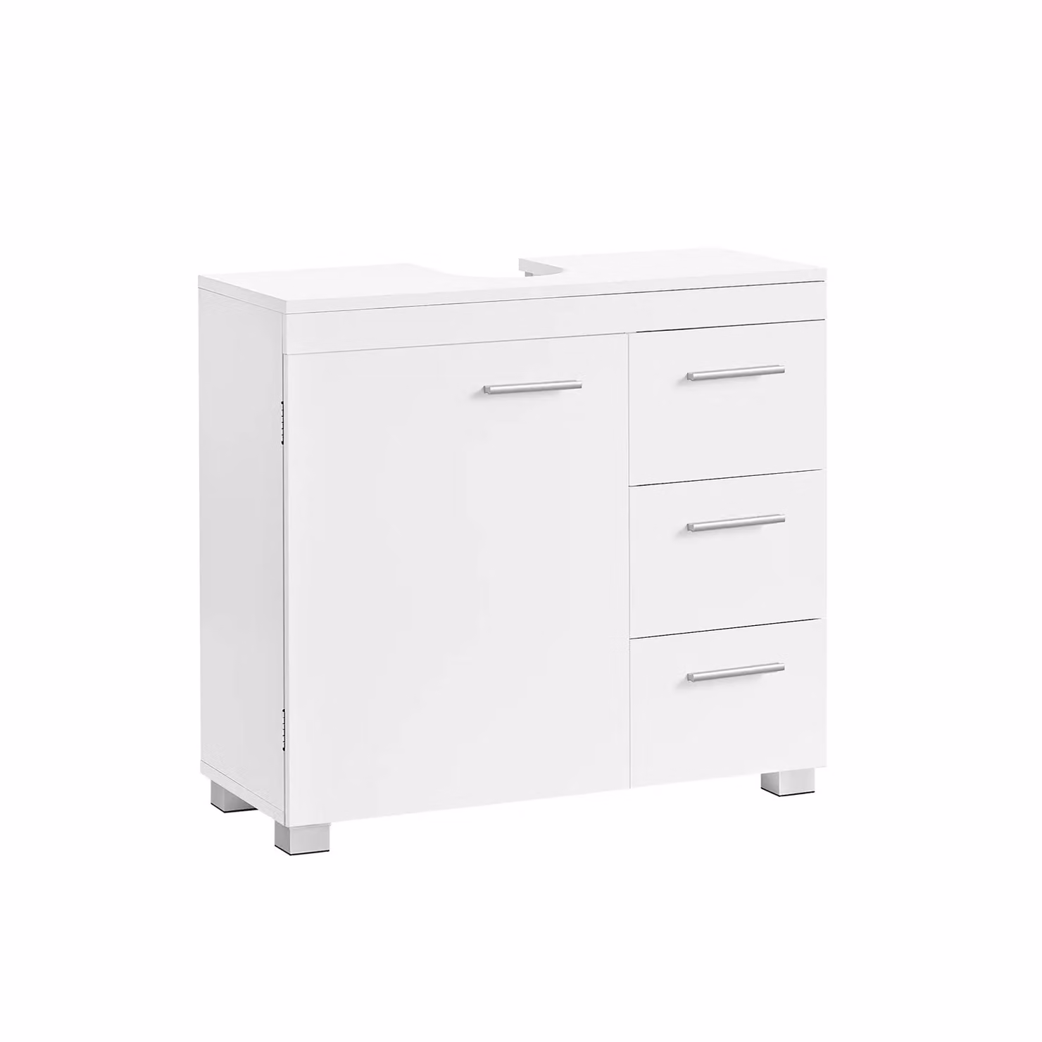 Mobile Sottolavabo per Bagno Bianco e Grigio, Bianco