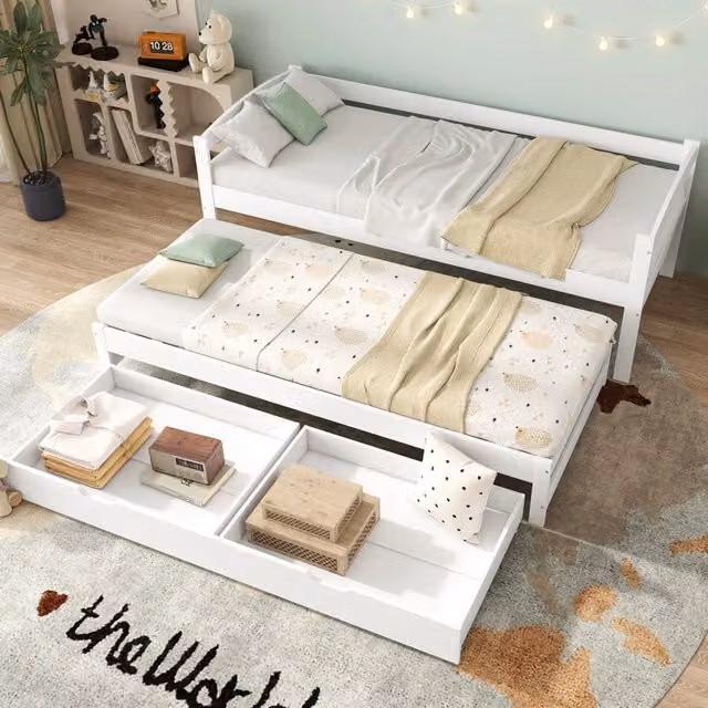 letto a giorno in legno massello e mdf bianco 200x90 cm