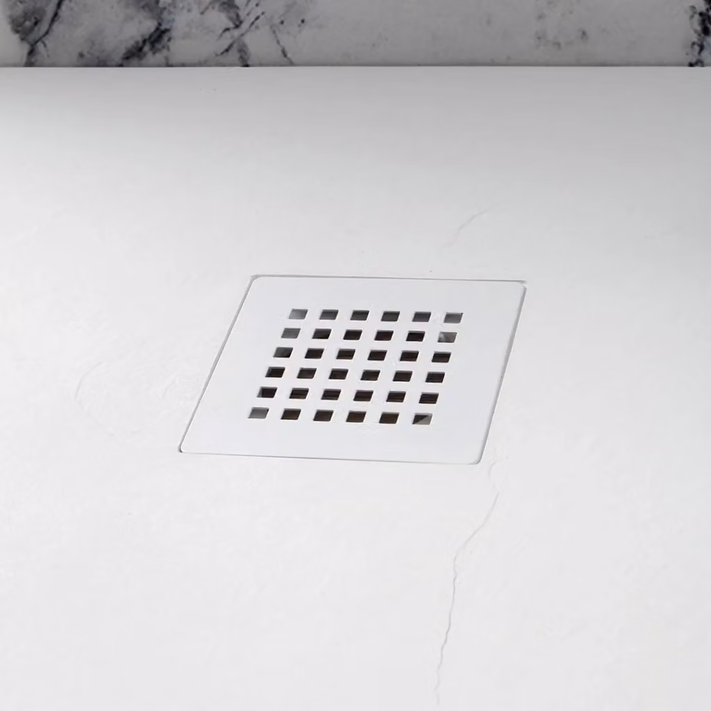 Piatto doccia quadrato IPERBRIKO bianco effetto pietra antiscivolo L/P: 70 x 70 cm – 2