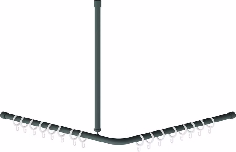 Binario per tende KWC AR, MEDCARE, acciaio inox, grigio, 800x600x800 mm, anelli bianchi