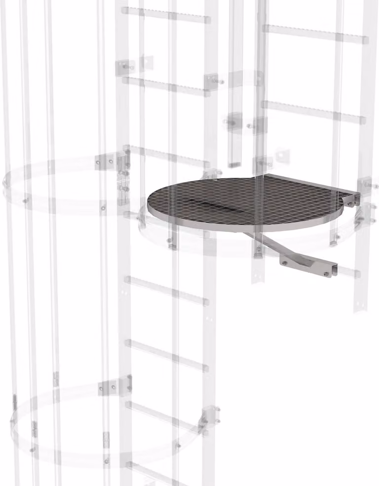 MUNK piattaforma di trasferimento tra paranchi a scala 700 mm in acciaio inox