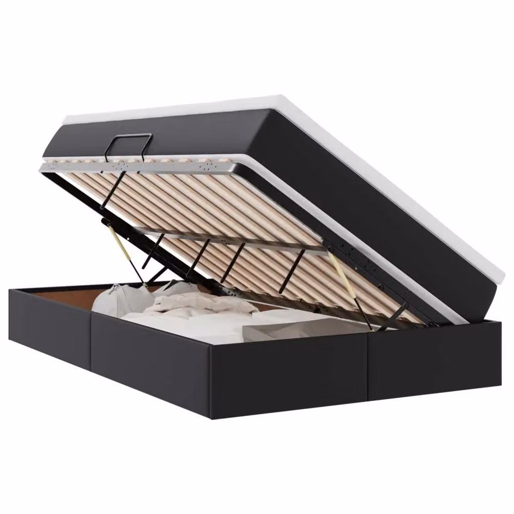 Letto con contenitore e materasso ibrido vidaXL Nero L: 120 cm, P: 200 cm, H: 280 cm – 2