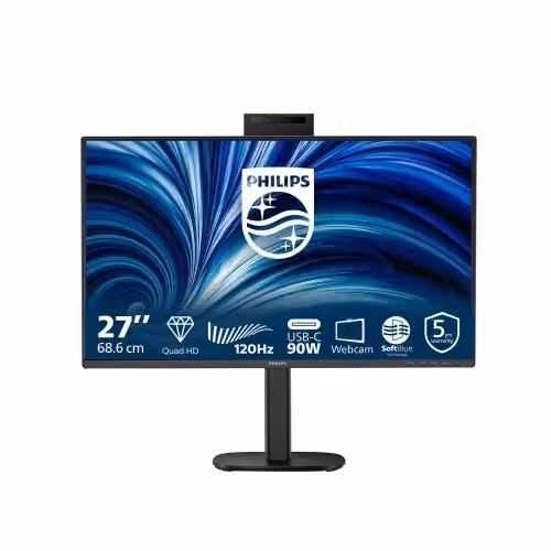 Monitor Philips Serie 3000 27B2U3601H/00 da 27 pollici con pannello IPS QHD 2K 1440p, 120Hz, Nero – 2