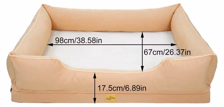 Cuccia per cani, rivestimento impermeabile, coprimento removibile, taglia 3XL, colore beige e giallo