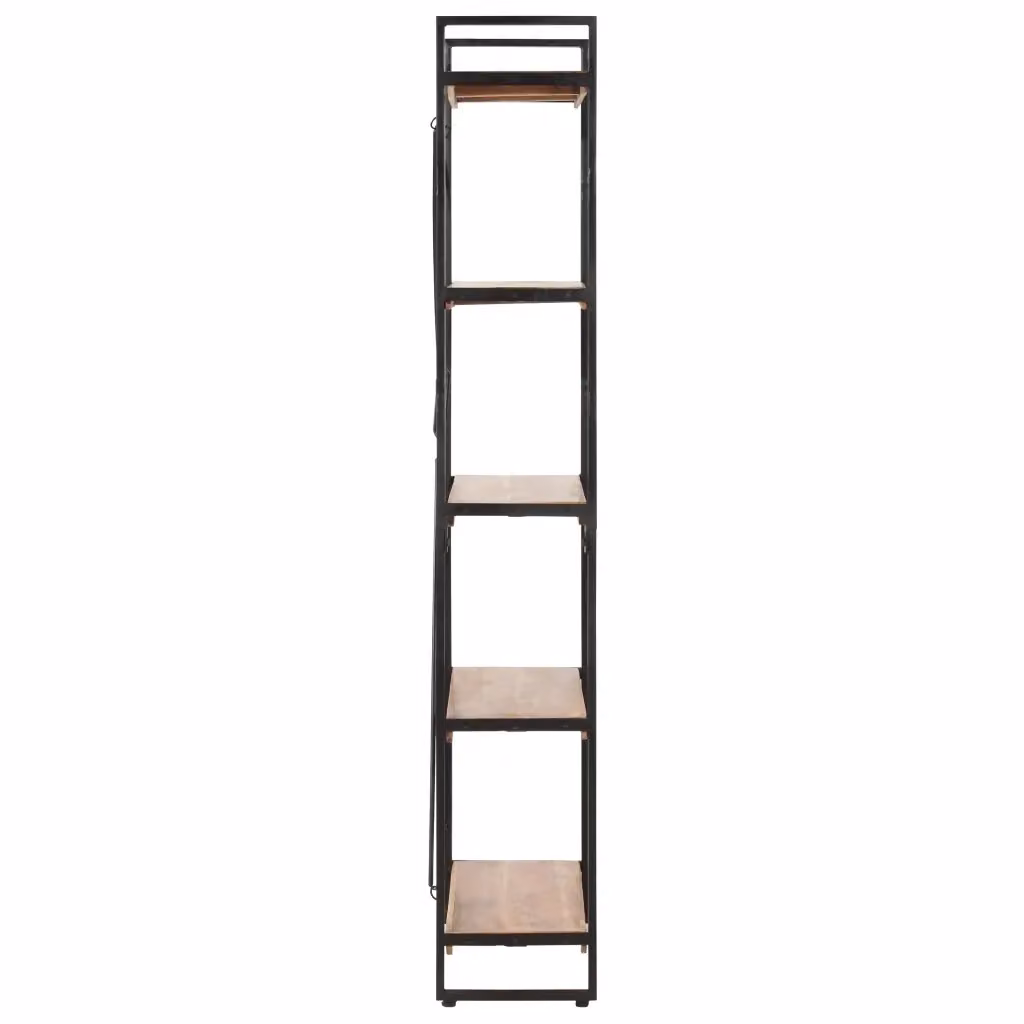 Libreria industrial vidaXL in legno di acacia e metallo, marrone, L: 60 cm, P: 30 cm, H: 180 cm – 2