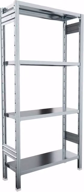 Scaffalatura metallica da magazzino CASTELLANI SHOP in acciaio zincato argento, L: 91 cm, P: 60 cm, H: 180 cm