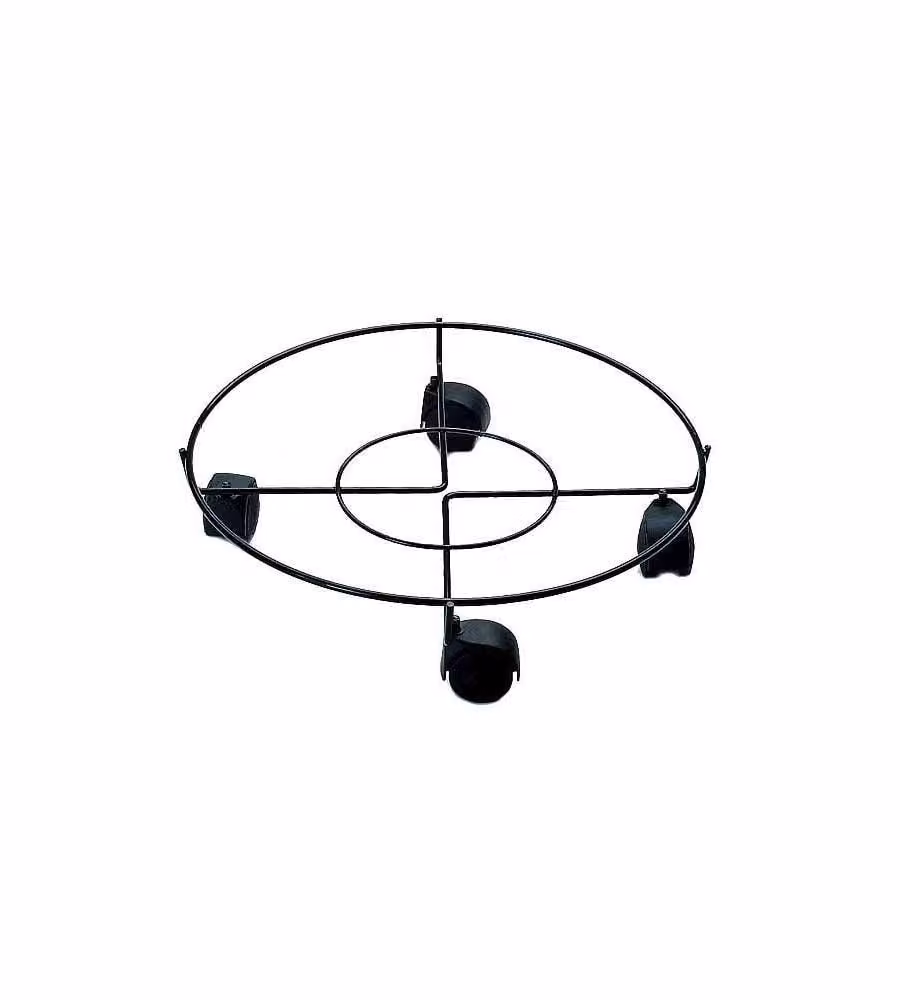 Portavaso Ruote Tondo Nero Cm 40 Buzzi