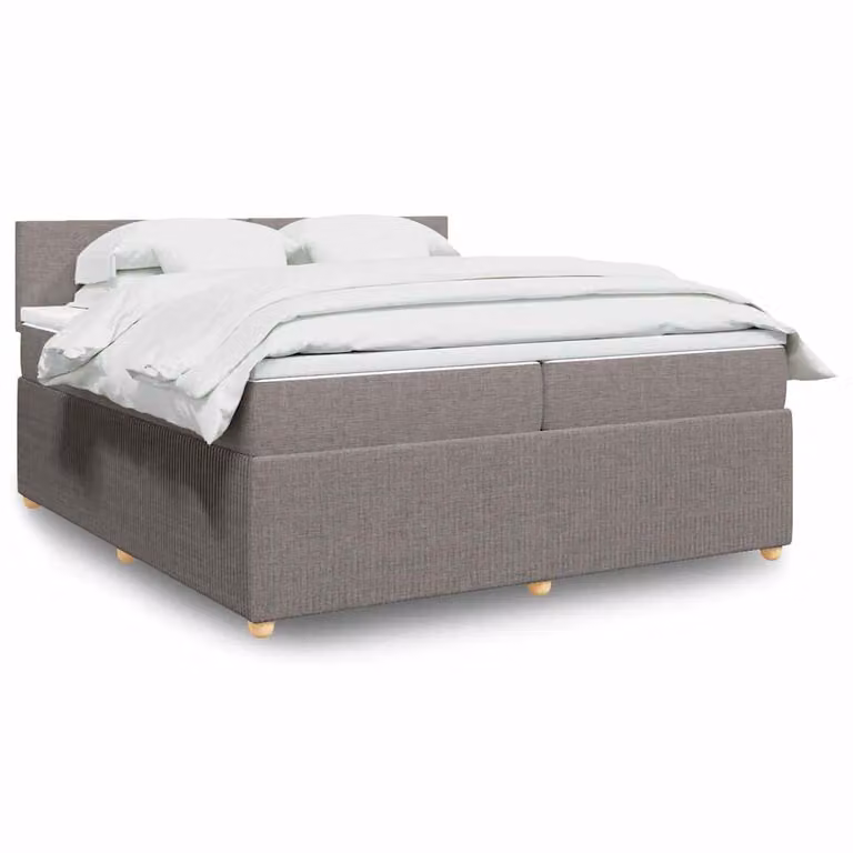 vidaXL Giroletto a Molle con Materasso Ibrido in Tessuto Tortora 200x200 cm