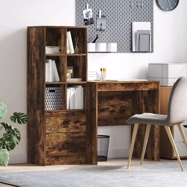 Scrivania Rovere fumé 115,5 x 50 x 127 cm 2 pz 3337349