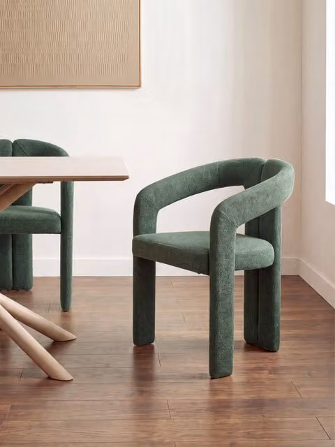 Sedia imbottita Noham verde Kenay Home L: 60 cm, P: 60 cm, H: 76,5 cm