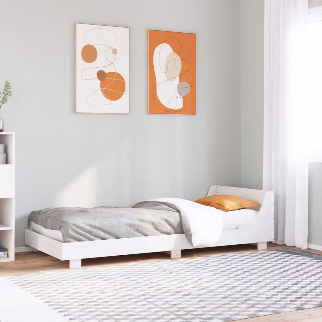 Letto in legno massello di pino vidaXL Bianco L 190 x P 80 cm