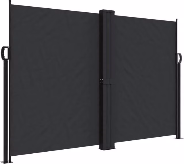 Tenda da Sole | Tenda parasole Laterale Retrattile Nera 160x1000 cm