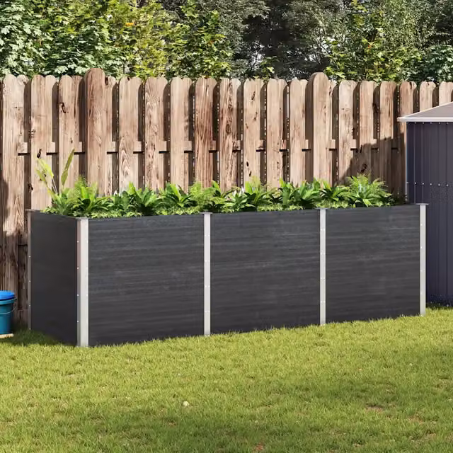 Fioriera Rialzata da Giardino 300x100x91 cm in WPC Grigio 318102