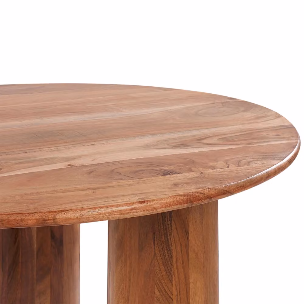 Tavolino rotondo in legno di acacia BELIANI marrone stile classico per soggiorno o camera da letto L: 80 cm, P: 80 cm, H: 40 cm – 2