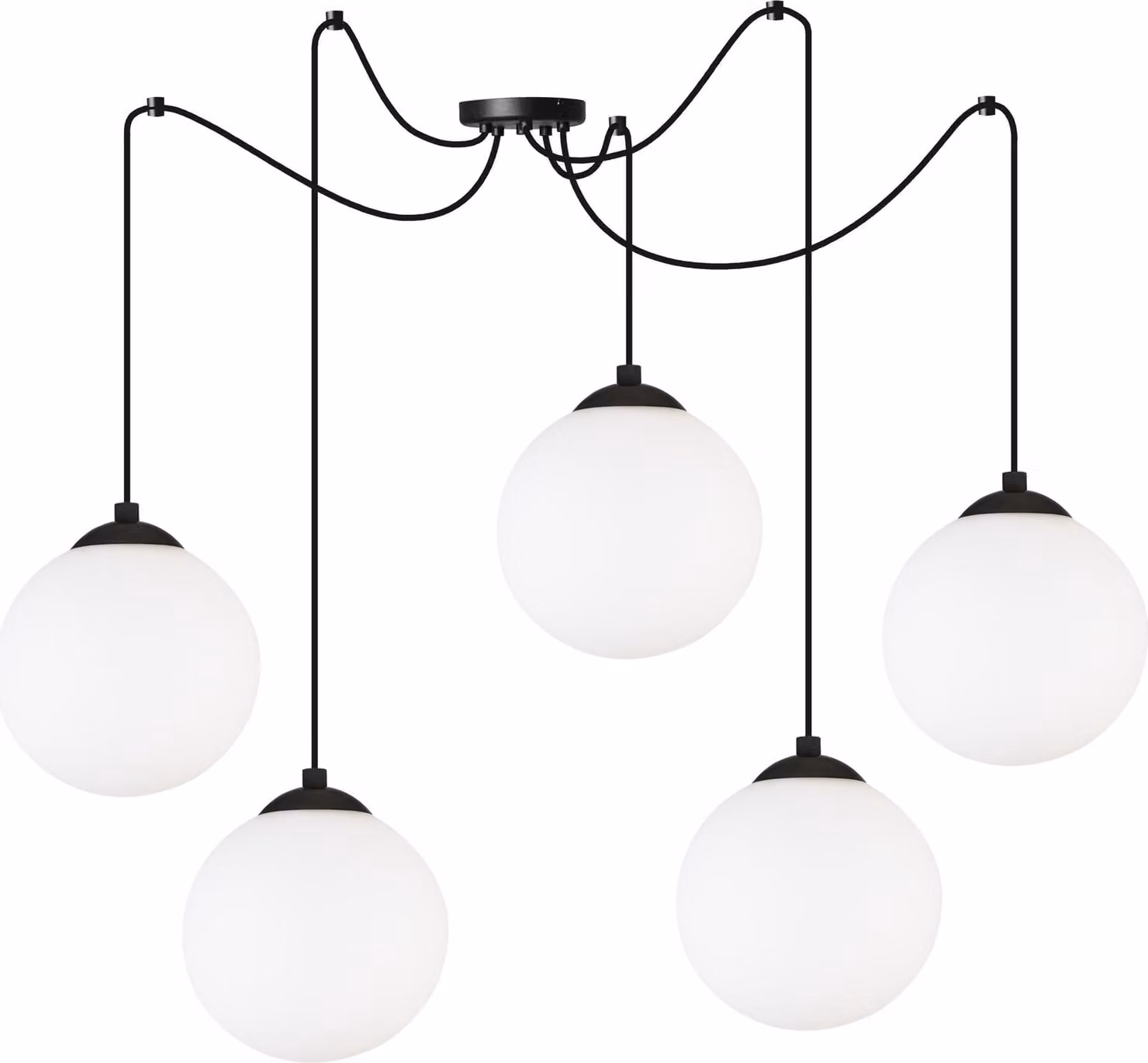Lampada a sospensione a forma di ragno, sfera nera, 15 cm – Lampada a sospensione LED moderna