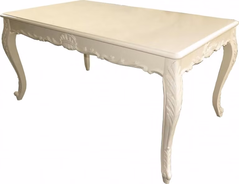 Casa Padrino Tavolo da pranzo barocco crema lucido 160 x 100 cm - Tavolo da pranzo - Mobili barocchi