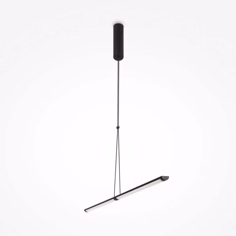 Lampadario A Sospensione Moderno Supersymmetry Alluminio Nero 1 Luce Led 17W