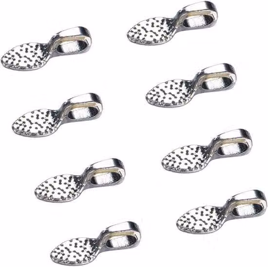 Piccoli ganci decorativi - Portagioie fai da te - 15x5 mm - Argento