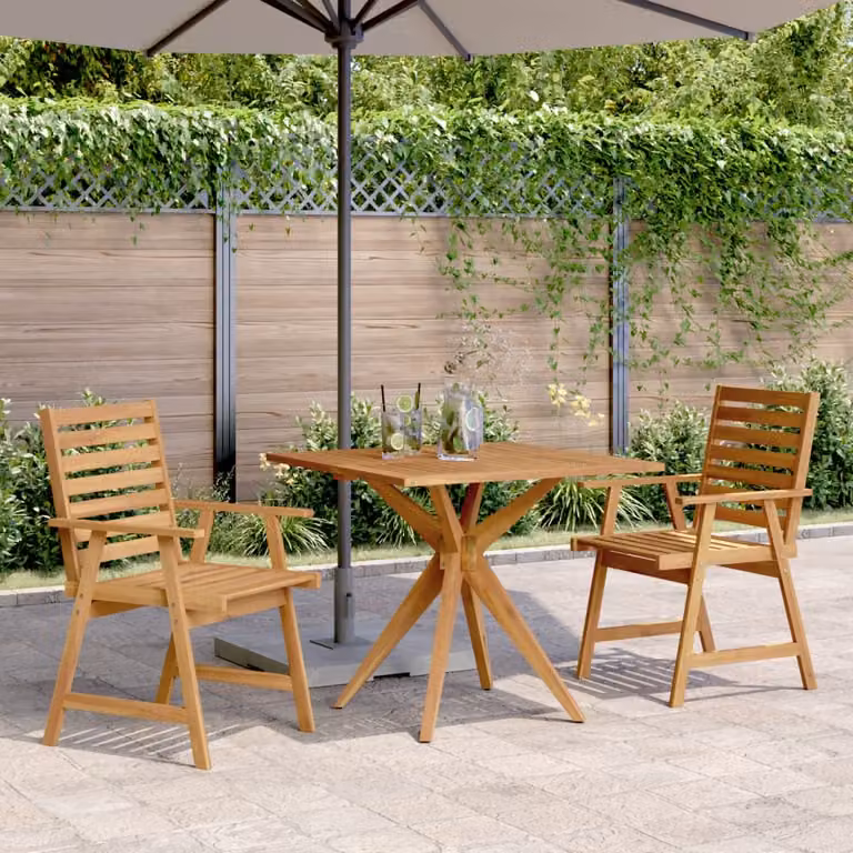 Set da pranzo per giardino vidaXL in legno di acacia marrone, 3 pezzi