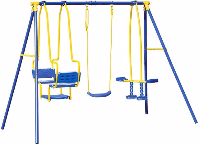 Altalena da Giardino 5 Posti con Cavallina e Gondola 270x155x195 cm