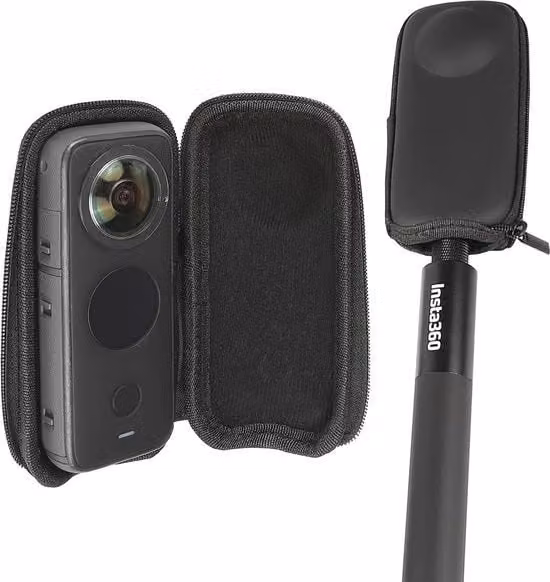 Custodia rigida da trasporto Insta360 in PU nero per Insta360 ONE X, X2 e X3 con contenitore di stoccaggio portatile