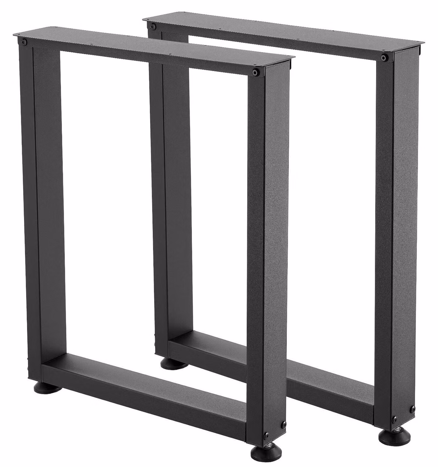 Gambe per tavolo, 750 x 600 mm (A x L), gambe quadrate in acciaio per mobili, design modulare, facile montaggio, carico massimo 1000 kg, per uso intensivo, adatte per scrivanie da ufficio domestico, banchi da lavoro, tavoli da bar, set da 2, colore nero