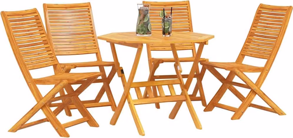Set da Pranzo per Giardino 5 pcs Marrone