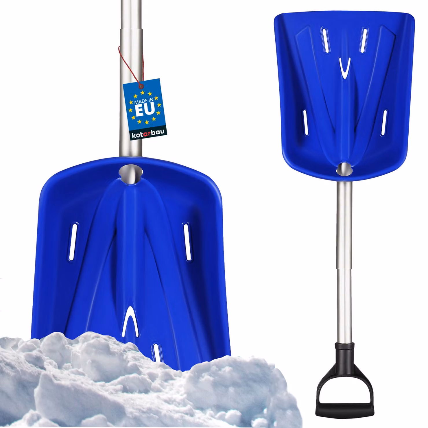 KOTARBAU® Pala da neve in alluminio Pala da neve 27 x 33 cm Pala da neve telescopica per auto con manico in metallo Pala da neve Pala da neve Pala da neve per auto