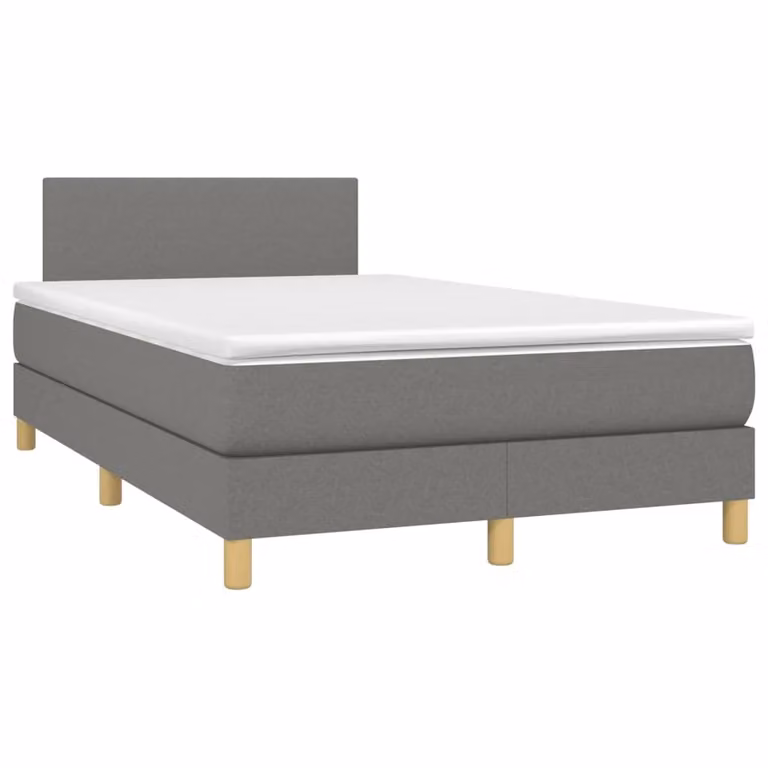 Giroletto a Molle con Materasso Grigio Scuro 120x190cm Tessuto